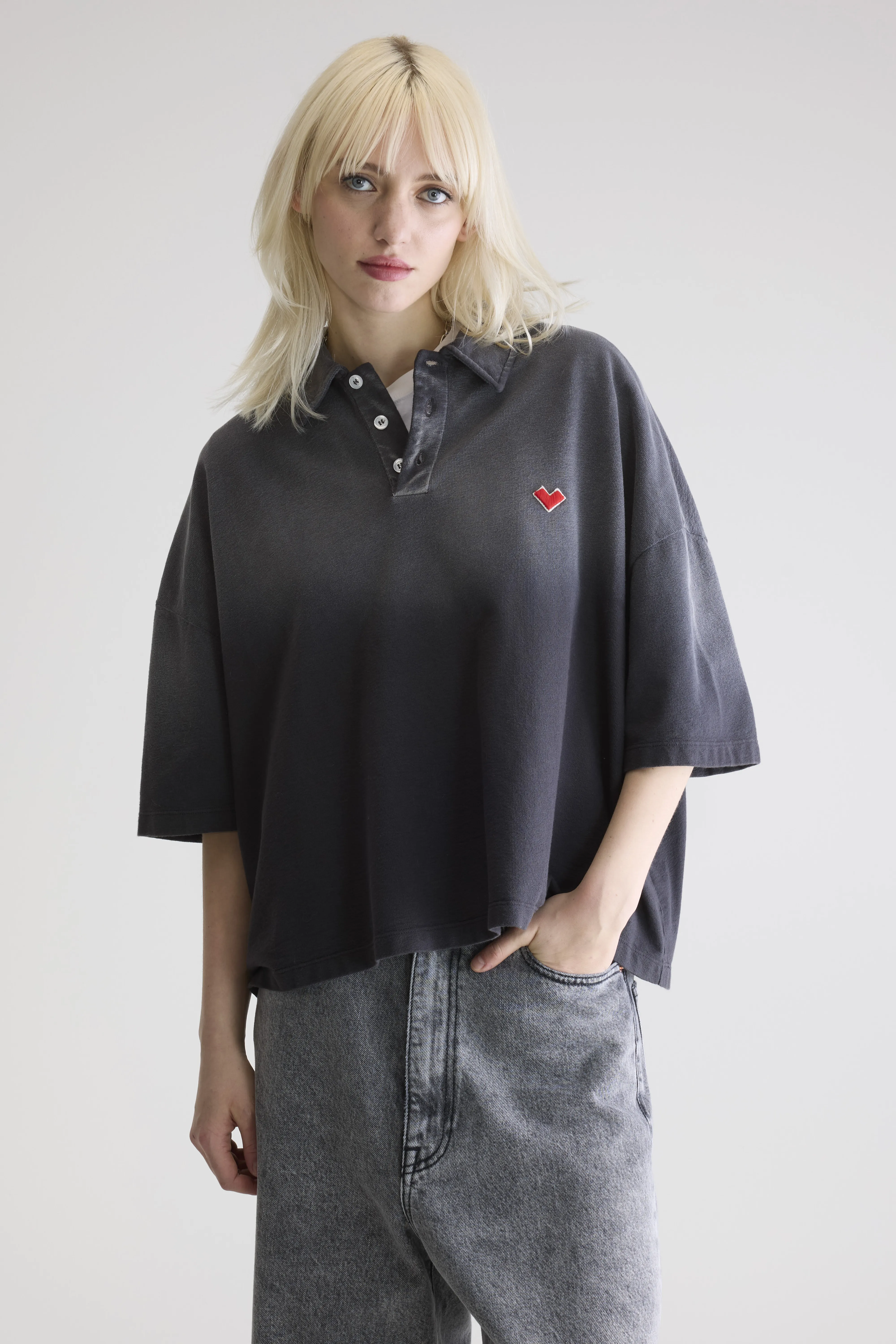 Foolo short-sleeve polo (252 / W / BLACK BLUE) - Image 2