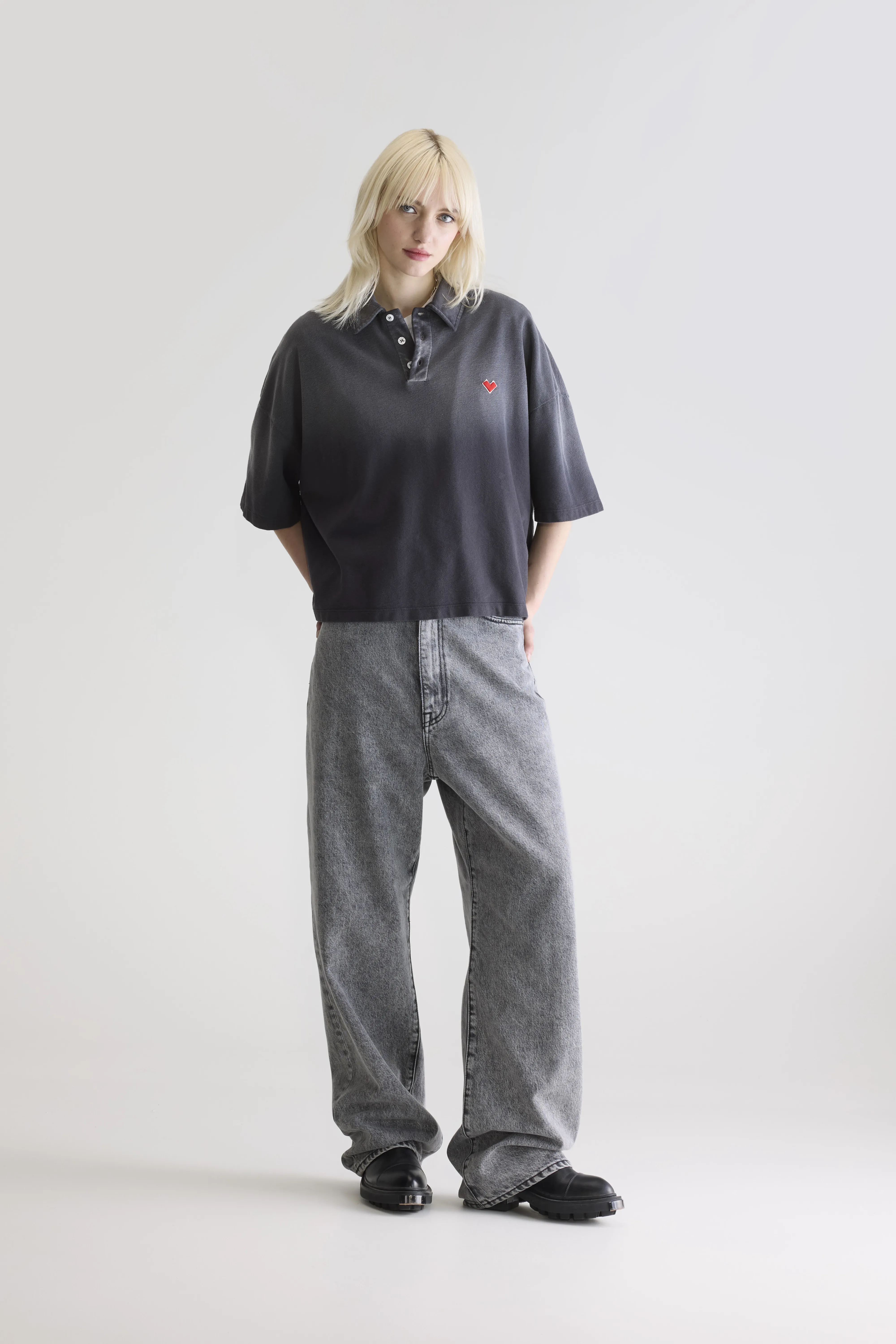 Foolo short-sleeve polo (252 / W / BLACK BLUE) - Image 3