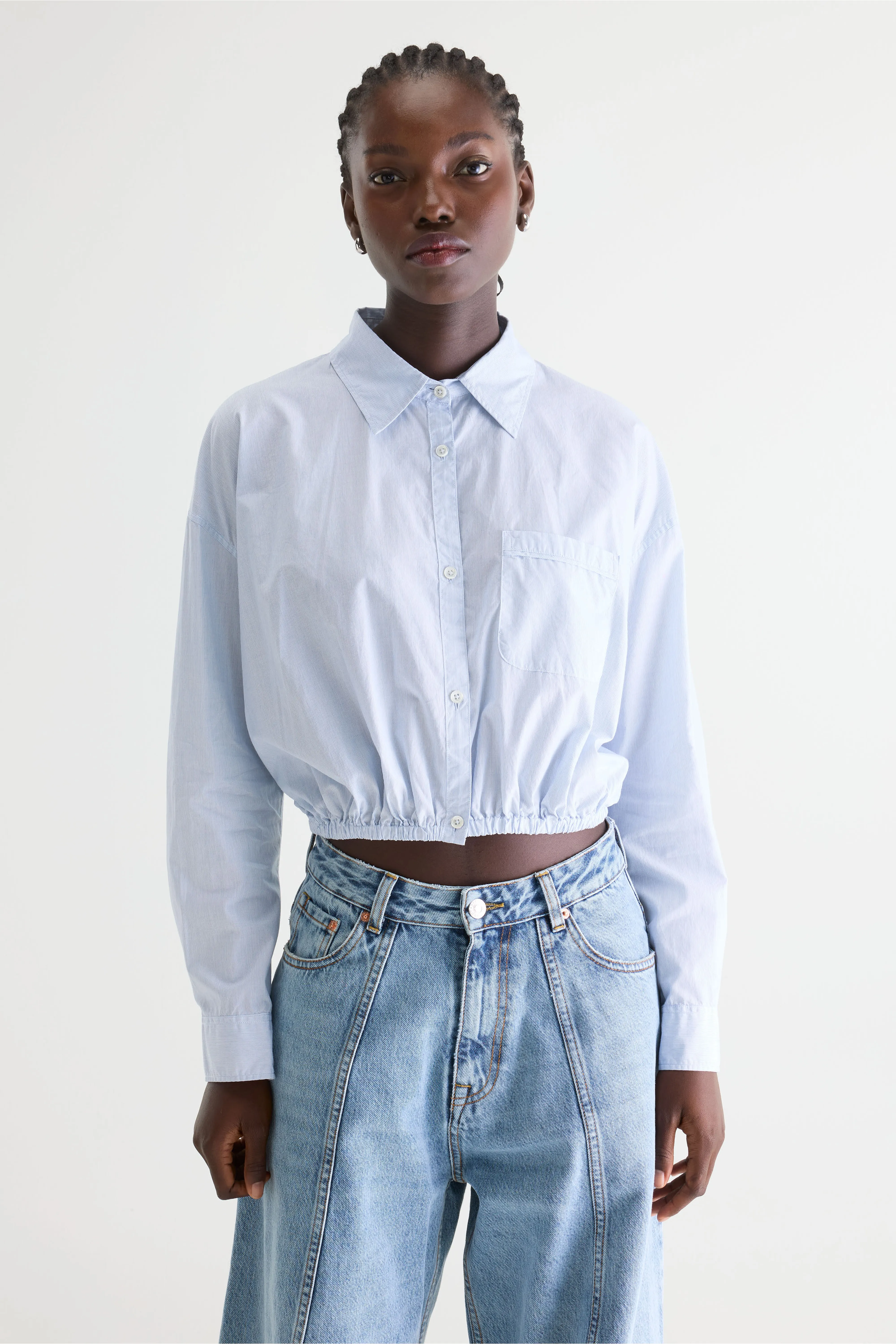 Gemma cropped shirt (261 / W / STRIPE G) - Image 2