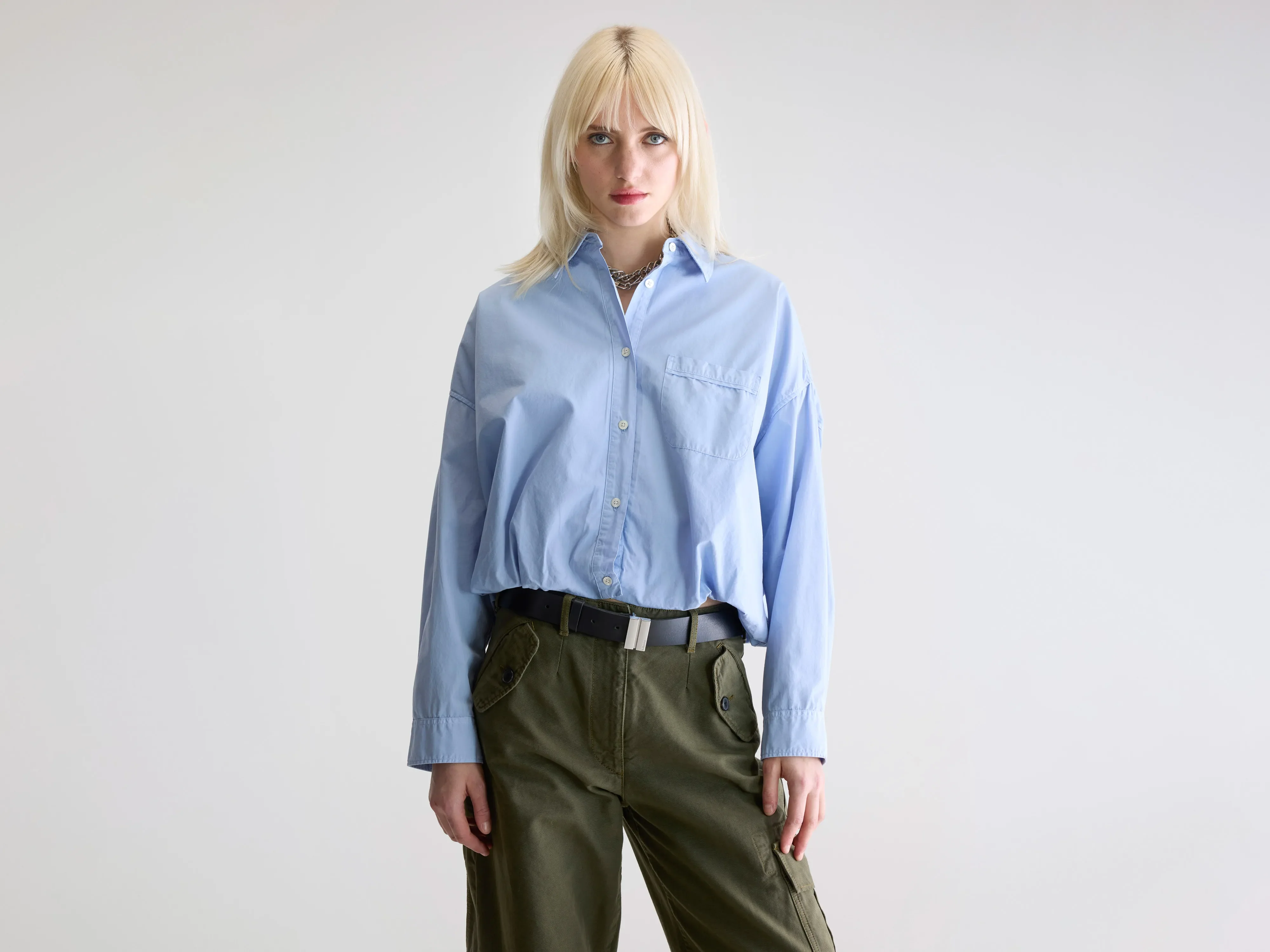 Graham cropped shirt (252 / W / SKY)