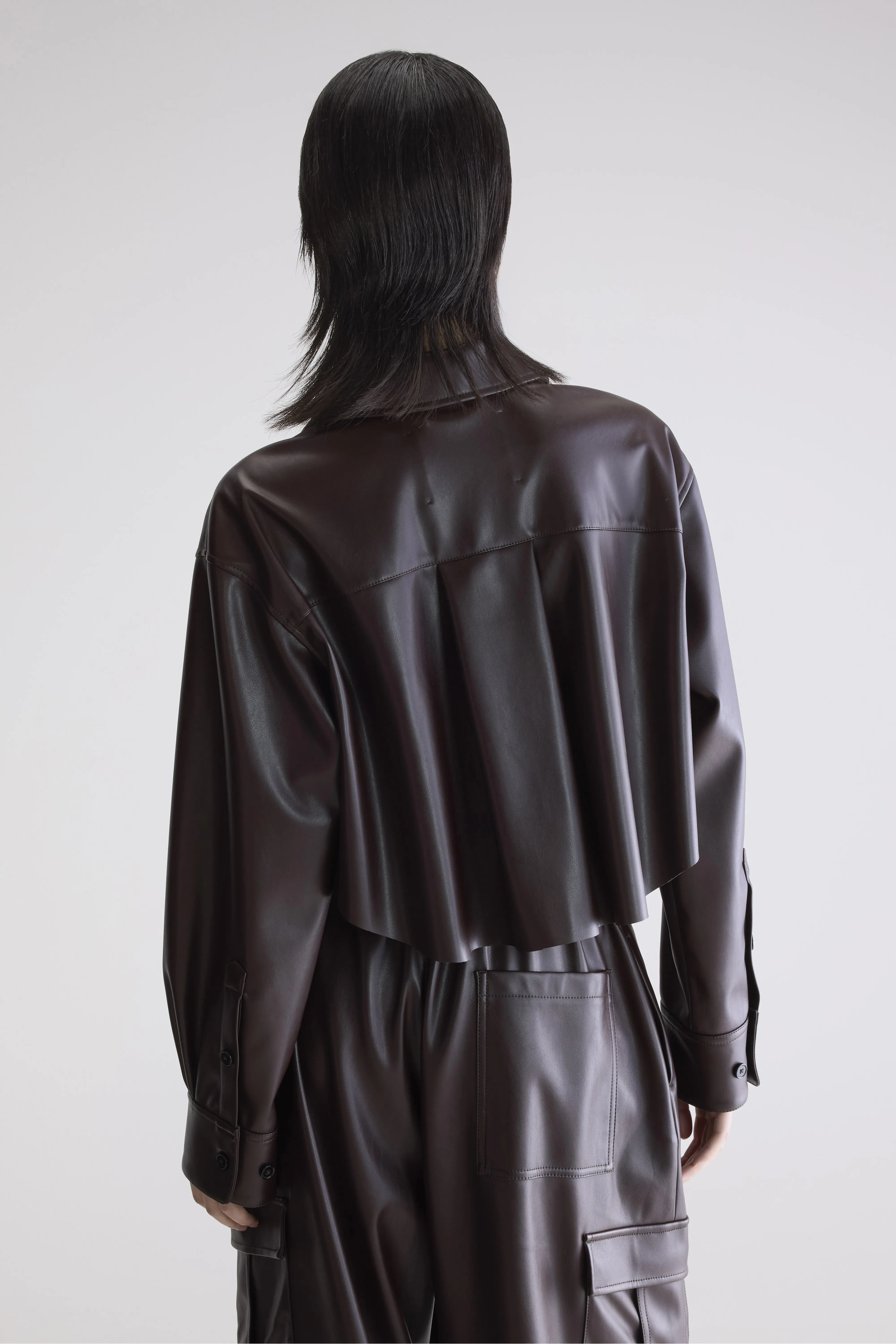Johann faux leather shirt (252 / W / EBENE) - Image 4