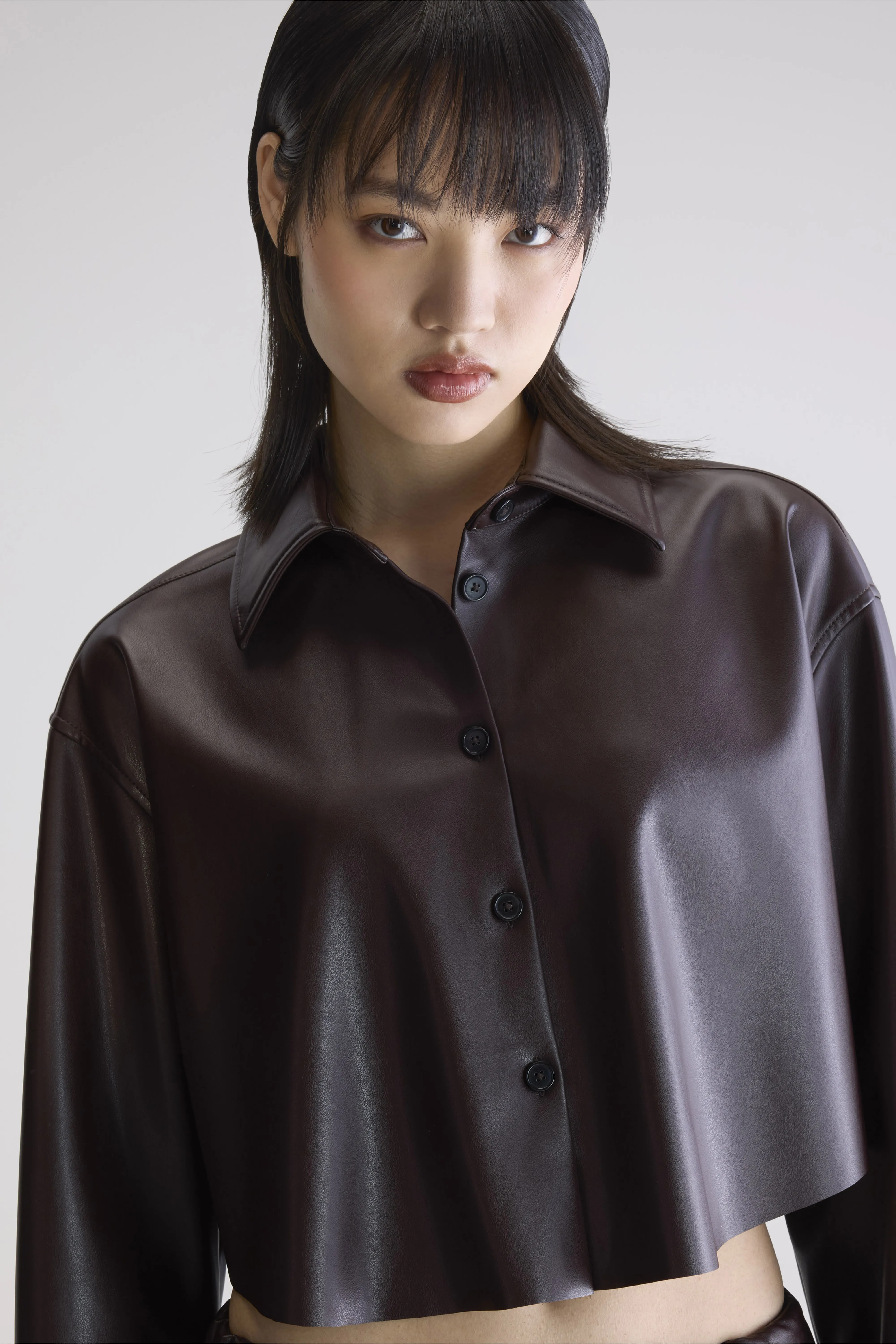 Johann faux leather shirt (252 / W / EBENE) - Image 5