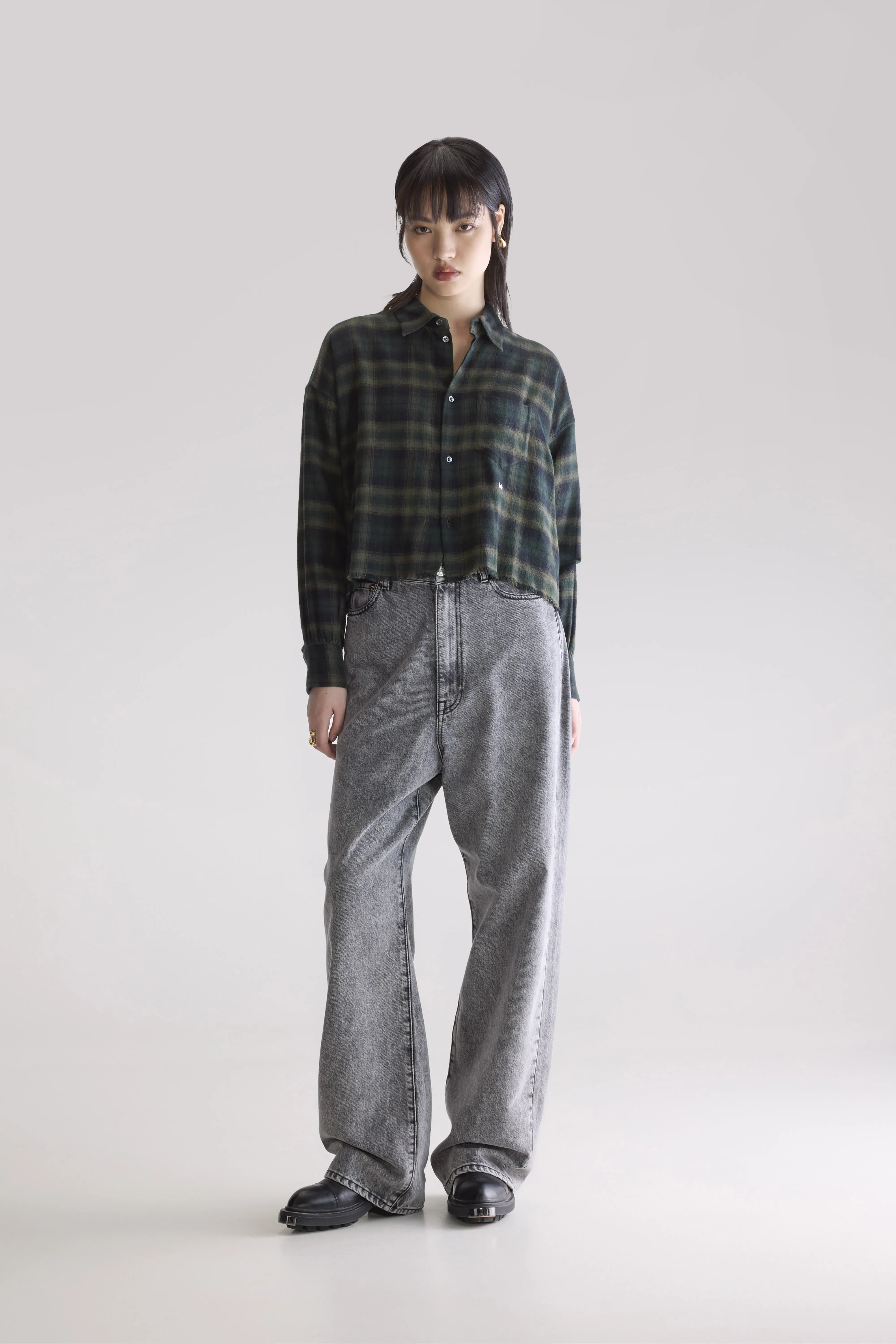 Kraft cropped shirt (252 / W / CHECK A) - Image 3