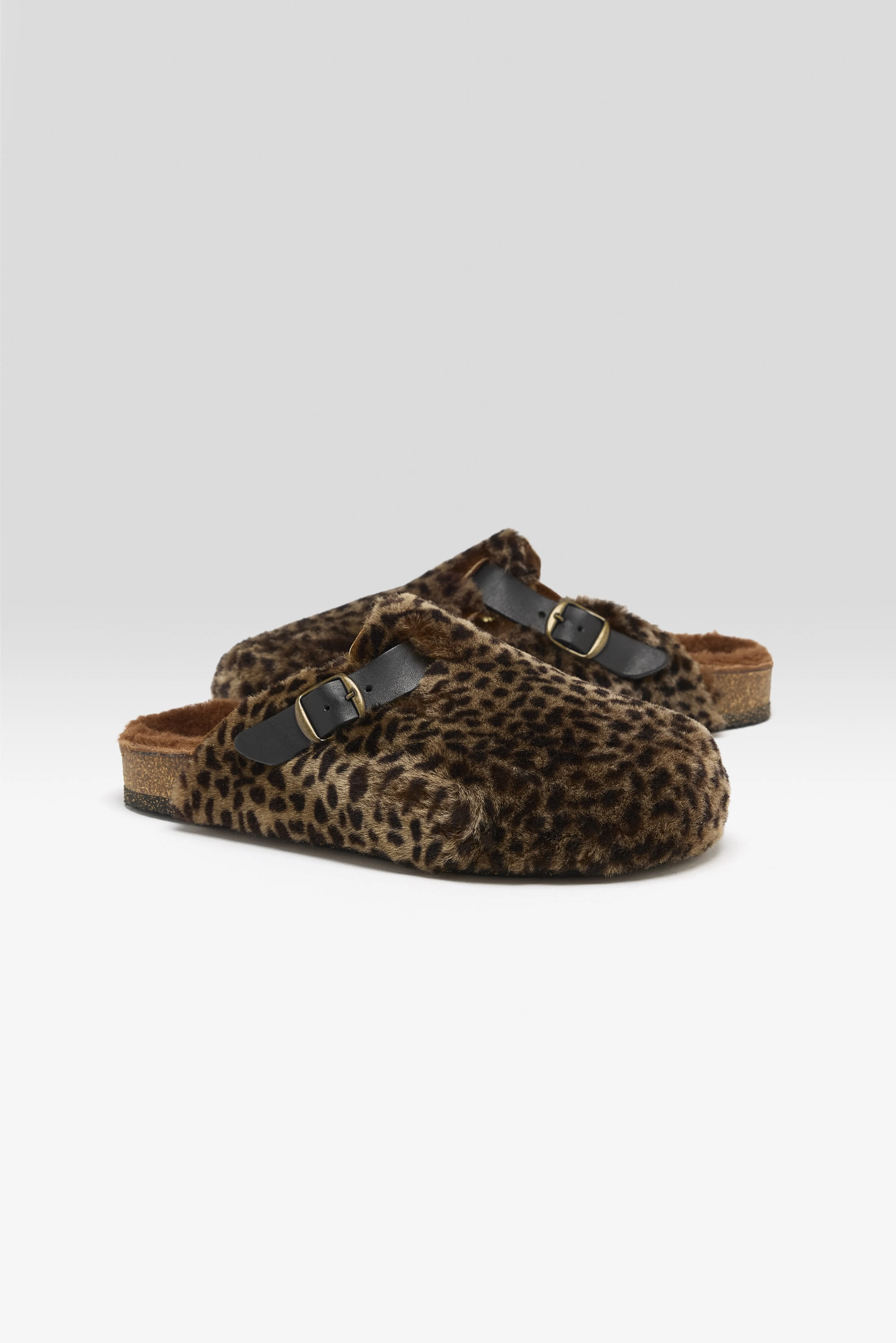 Leopard Sheepskin Clogs (252 / W / BROWN) - Image 3
