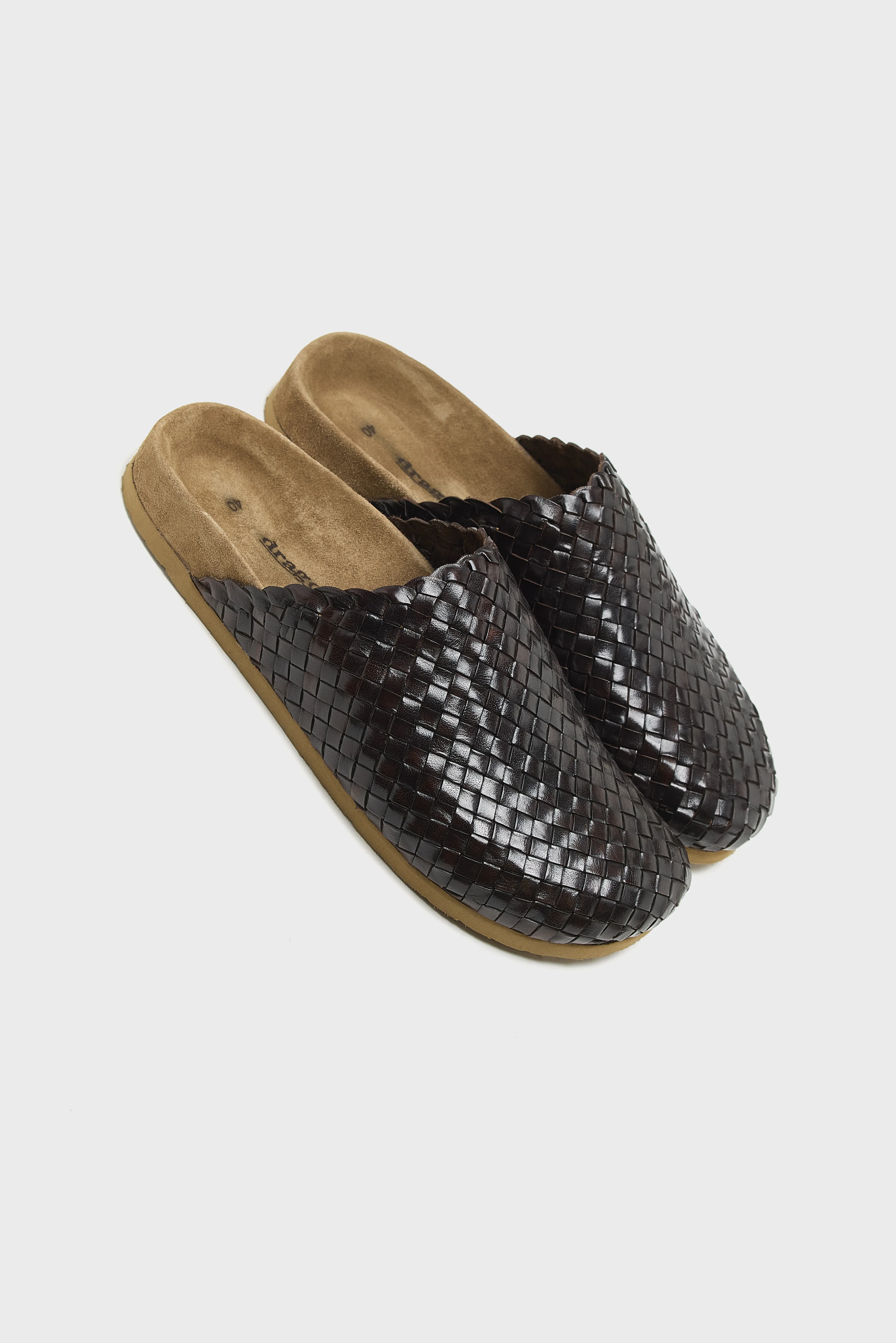 Woven Leather Mule Sandals  (251 / W / BROWN) - Image 7