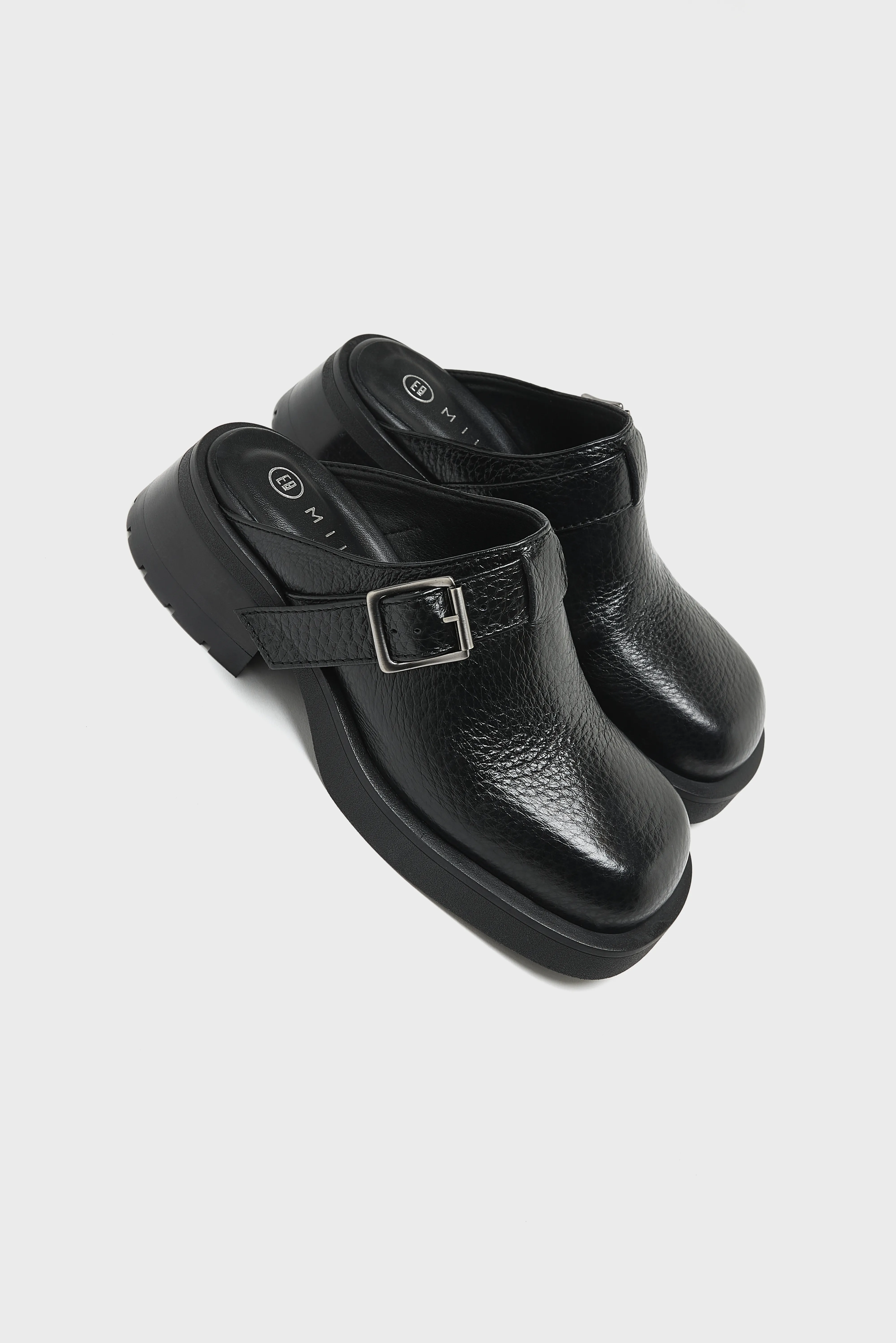 Aroa Black Buckled Mules (251 / W / BLACK) - Image 7