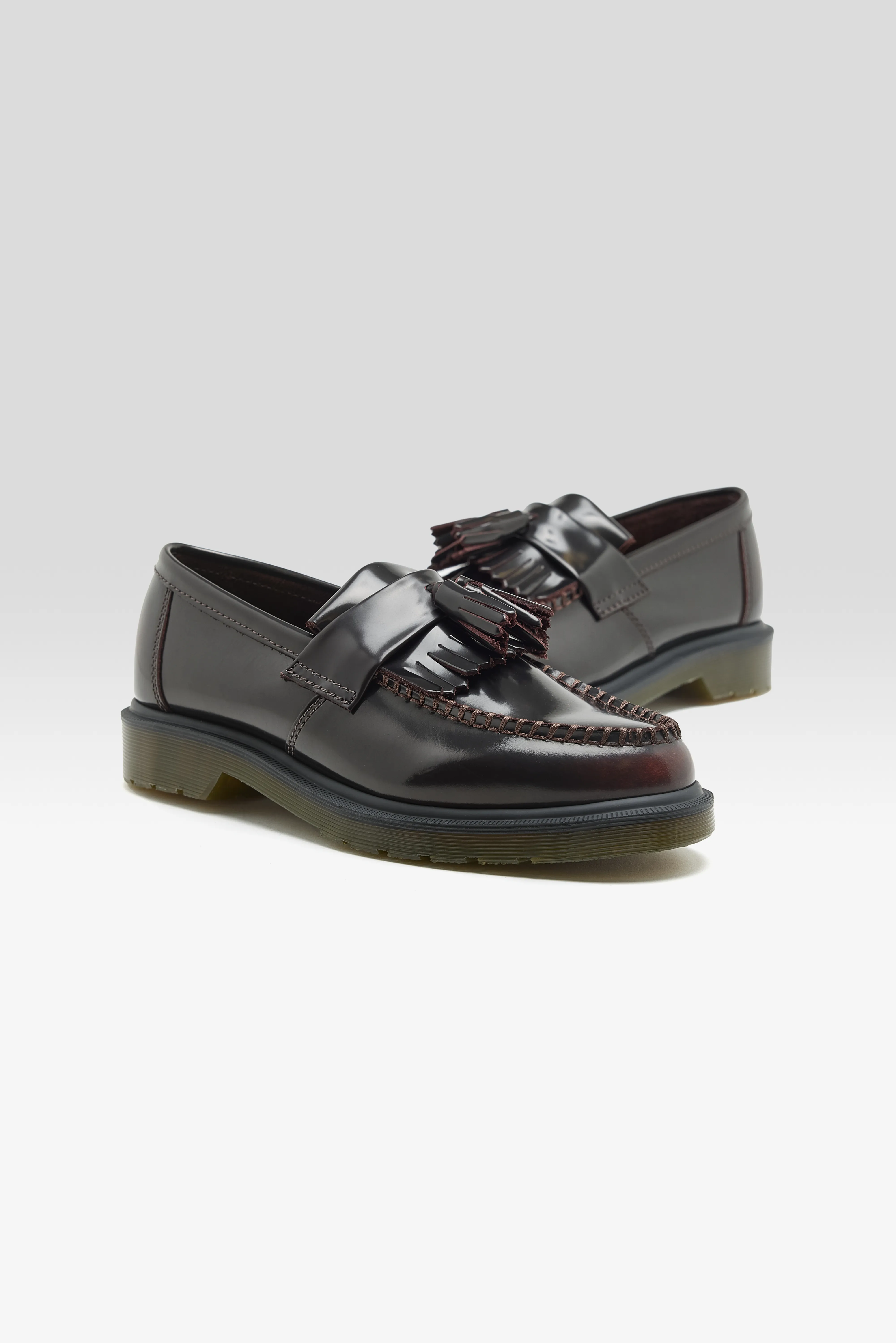 Adrian Arcadia Leather Tassel Loafers for Women (252 / W / RED) - Image 3