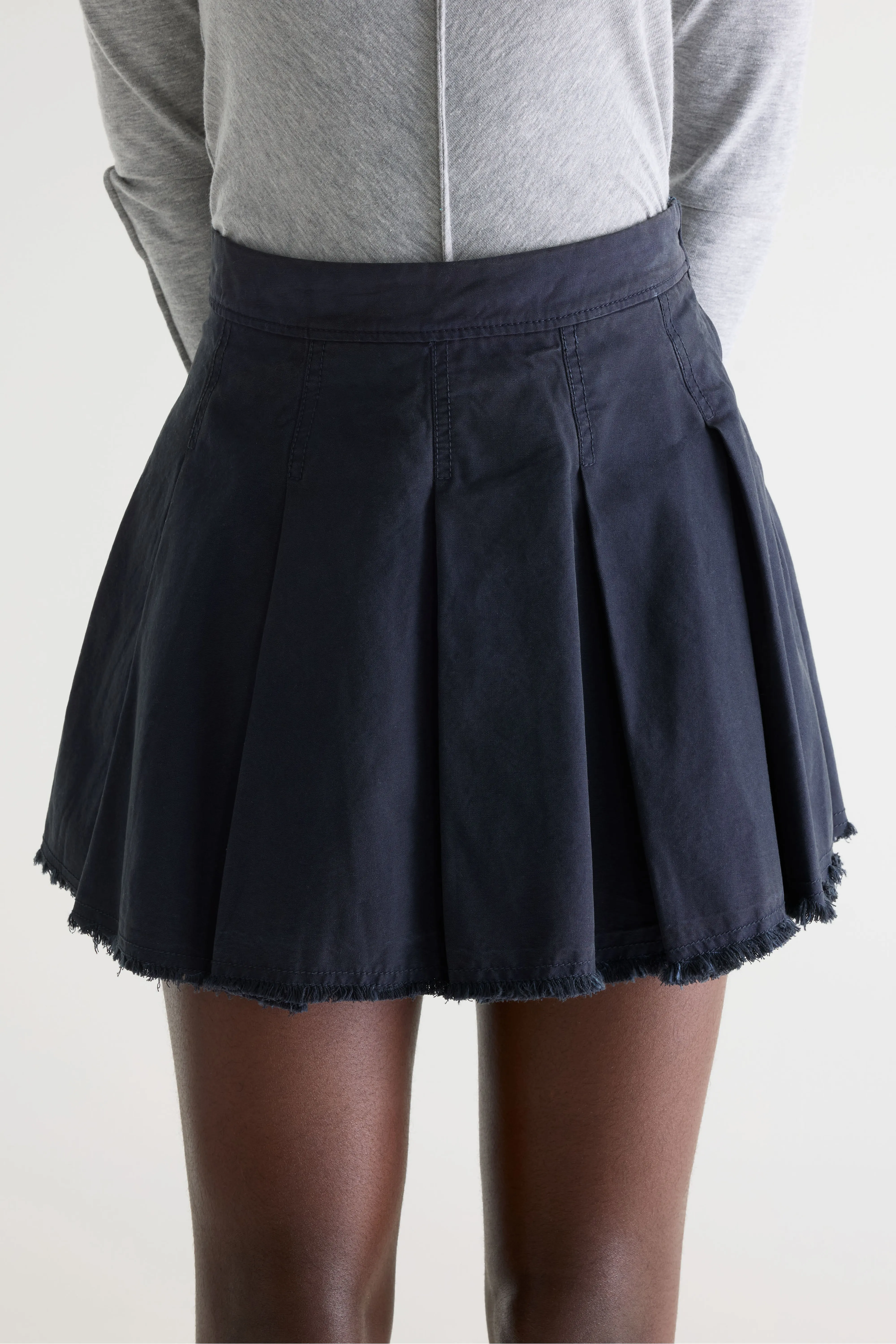 Windy pleated mini skirt (261 / W / NAVY) - Image 4