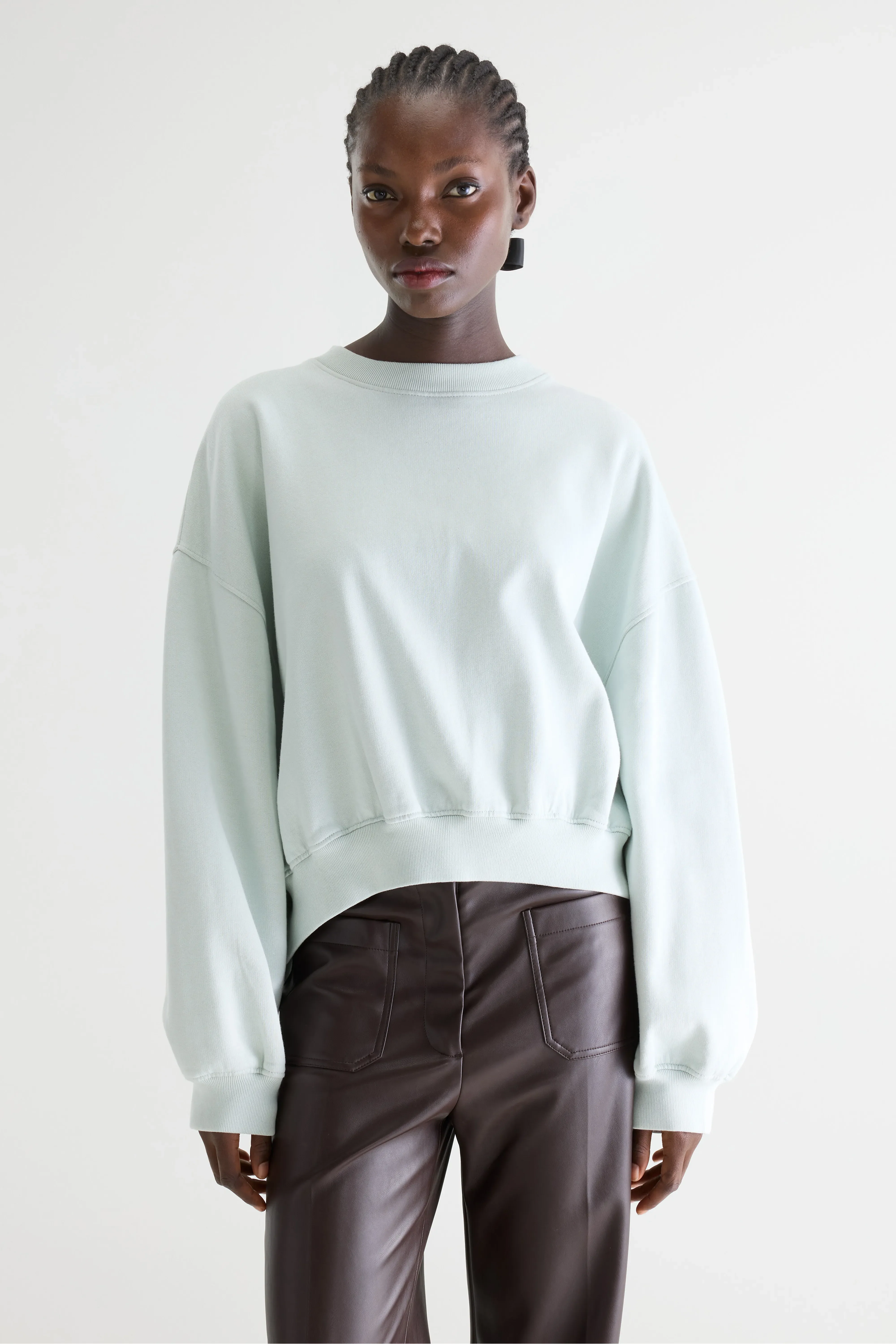 Fancy cropped crewneck sweatshirt (261 / W / AGUA VERDE) - Image 2