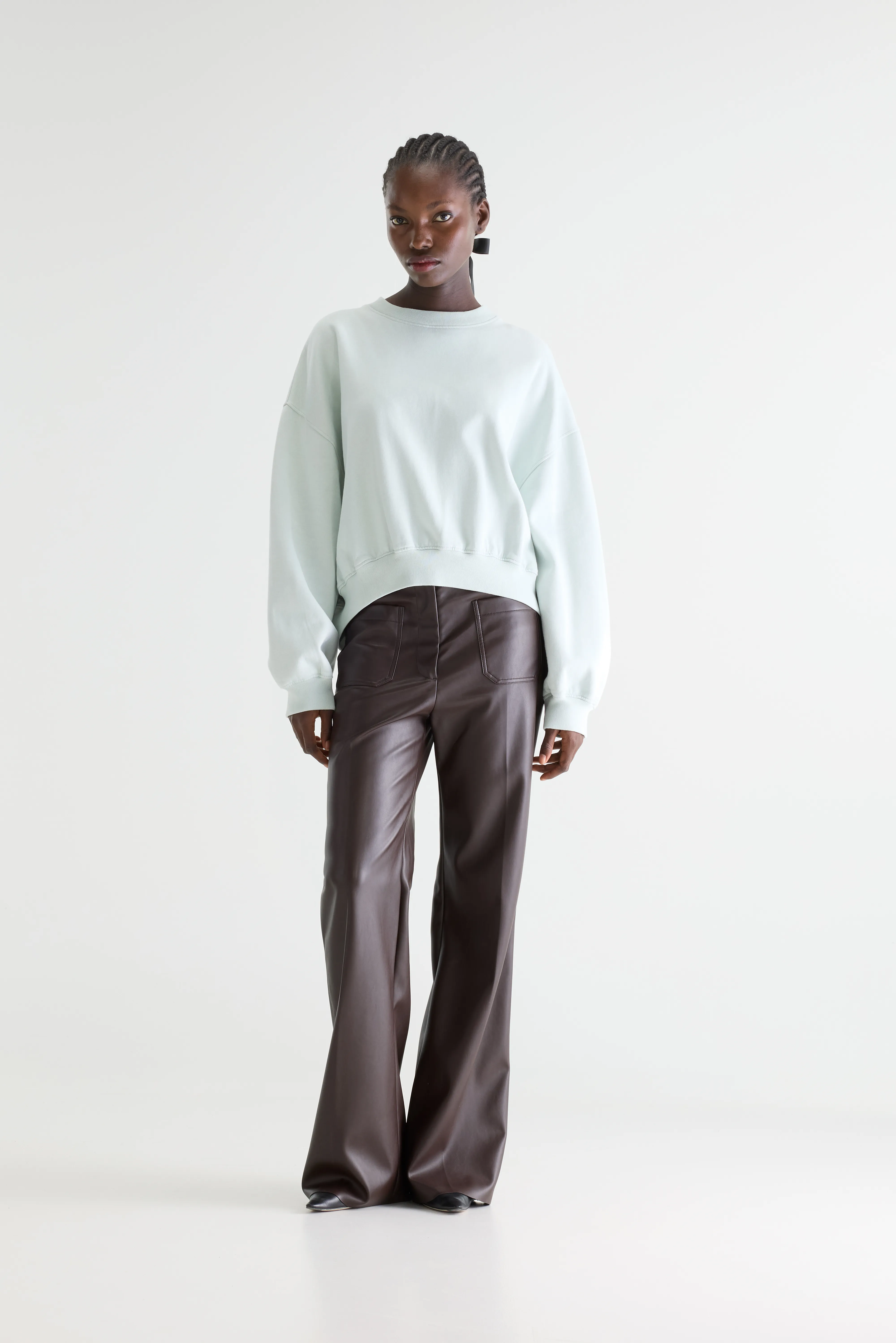 Fancy cropped crewneck sweatshirt (261 / W / AGUA VERDE) - Image 3