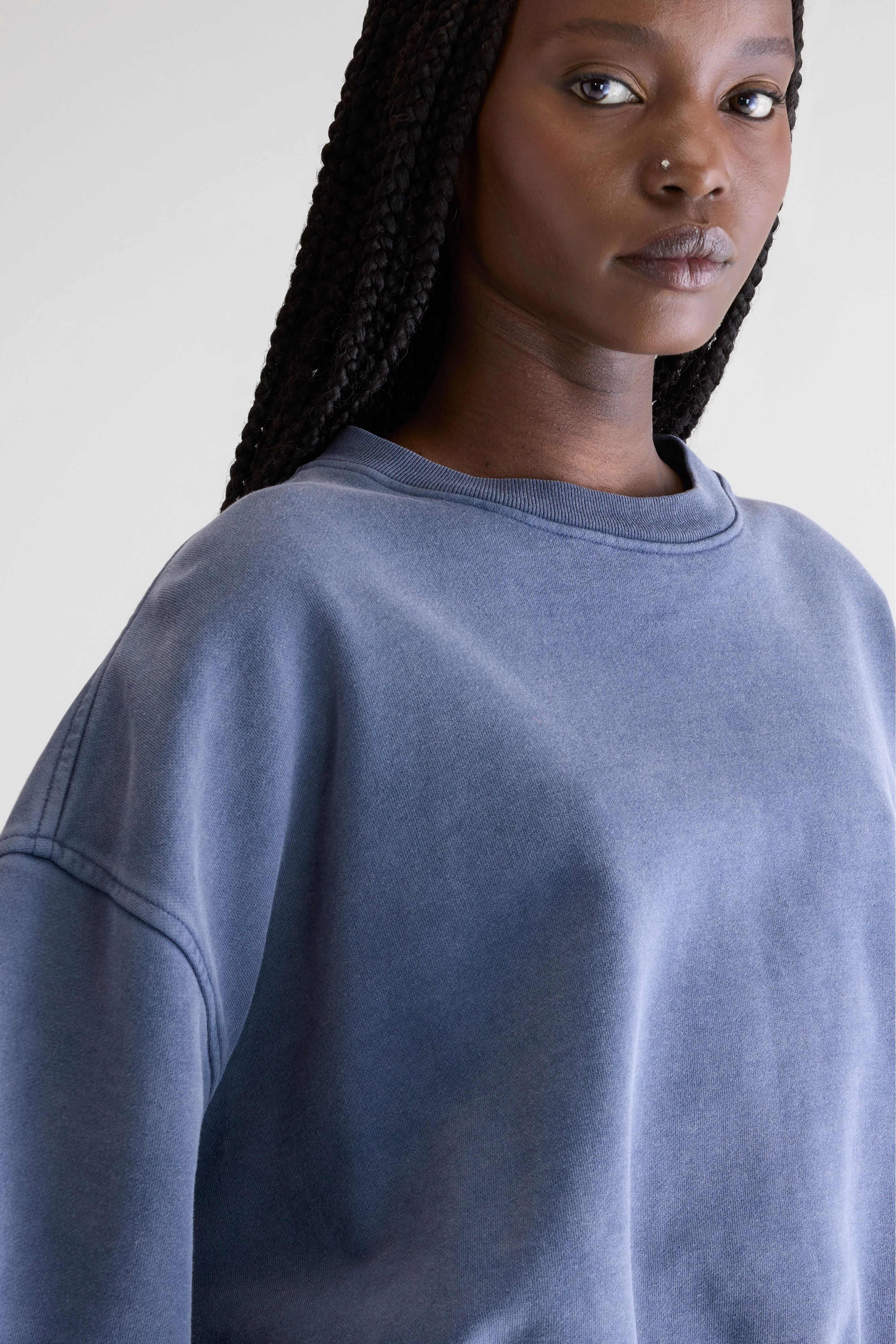 Fancy cropped crewneck sweatshirt (252 / W / BLUES) - Image 5