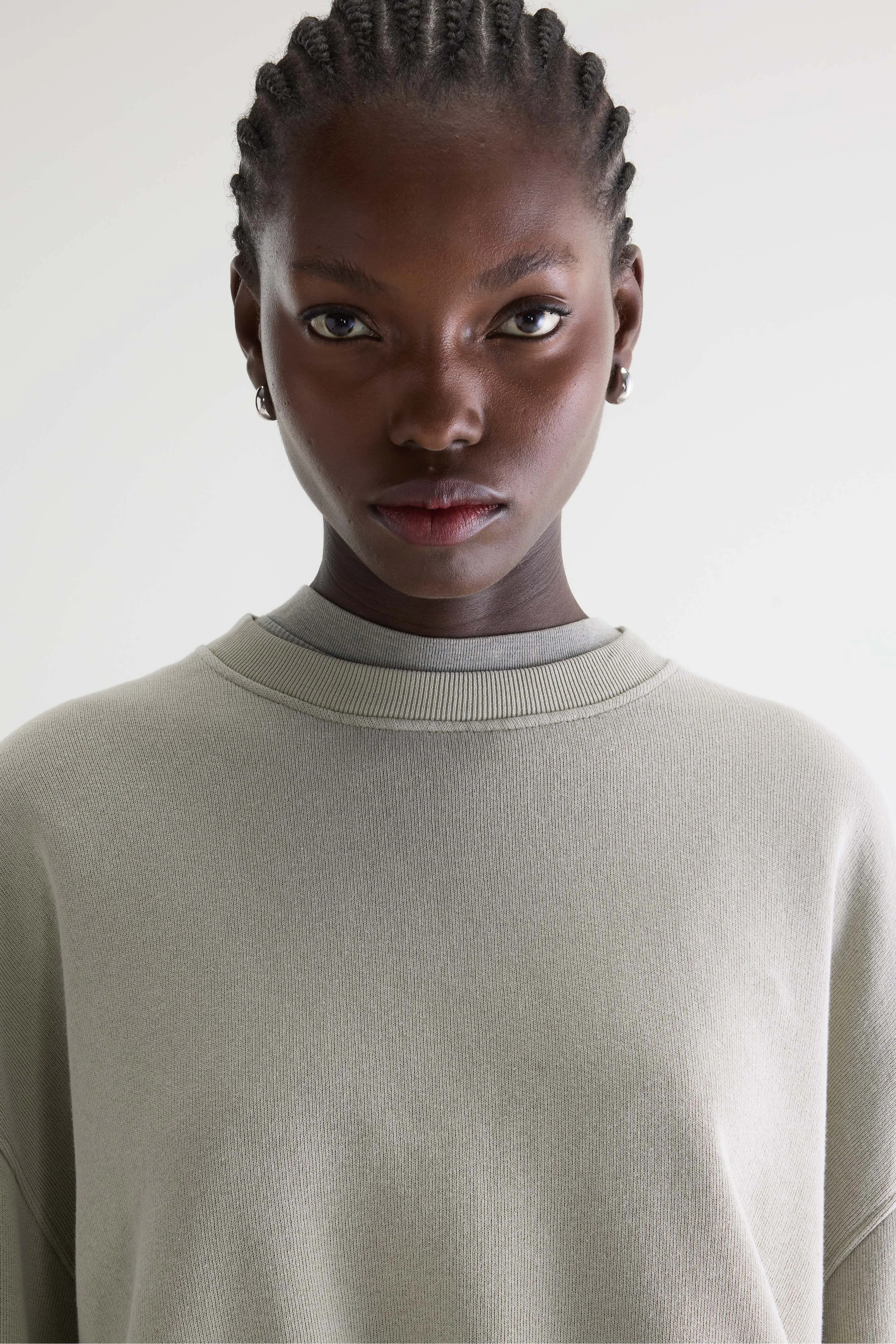 Fancy cropped crewneck sweatshirt (261 / W / JADEITE) - Image 5