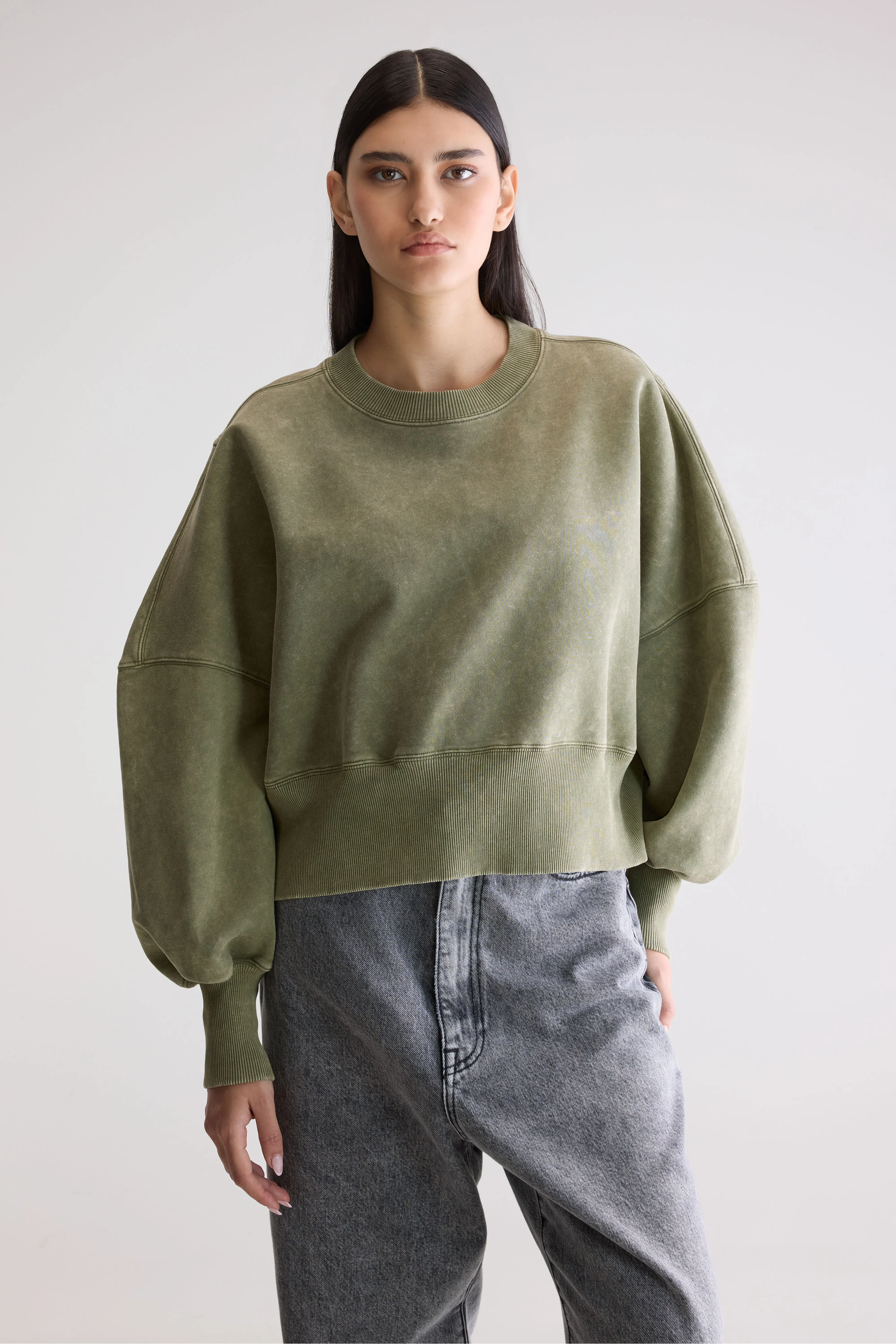 Salva cropped sweatshirt (252 / W / ARMY) - Image 2