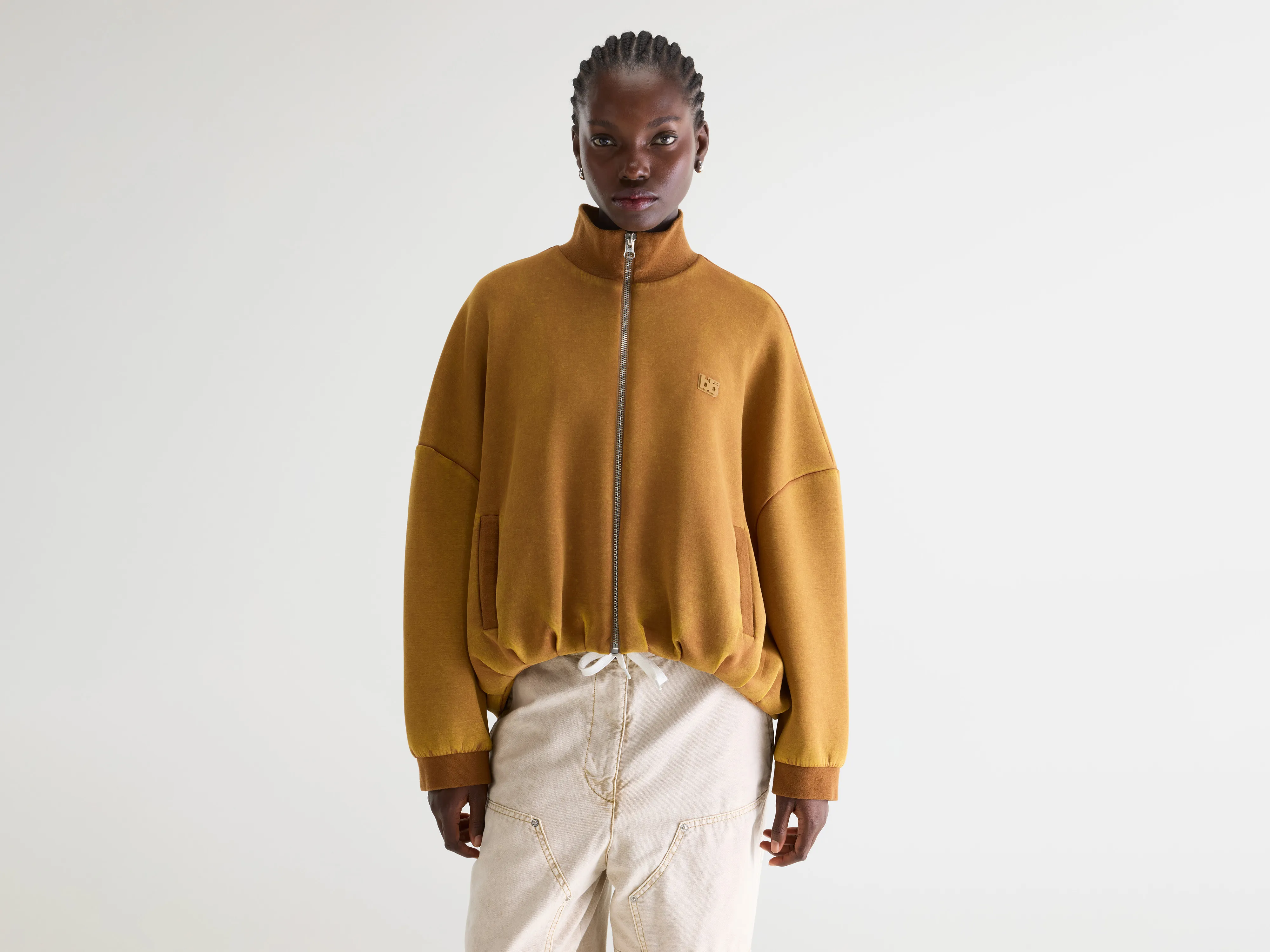 Tallis zip-up sweatshirt (261 / W / CARAMEL)