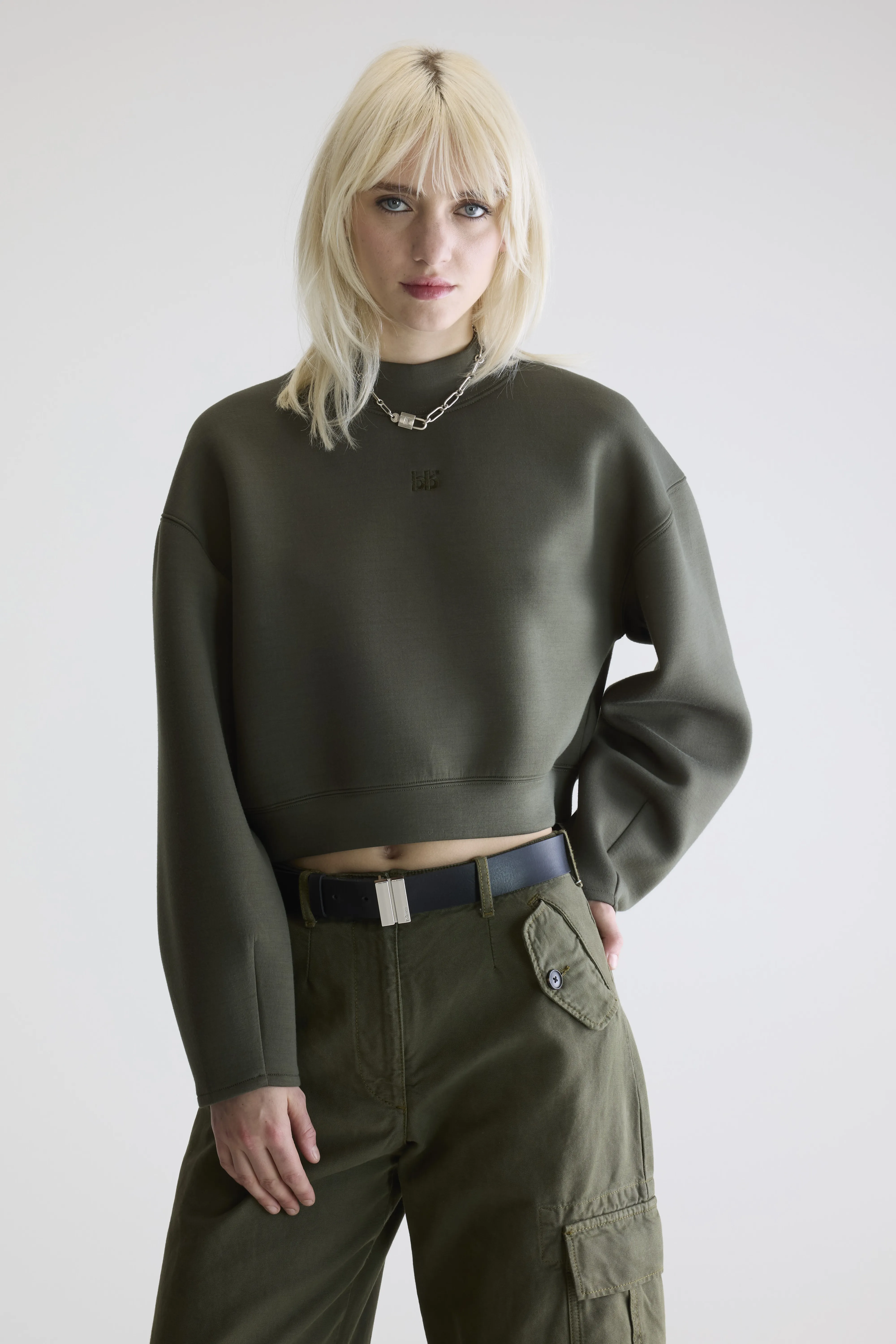 Tashi cropped sweatshirt (252 / W / FOREST) - Image 2