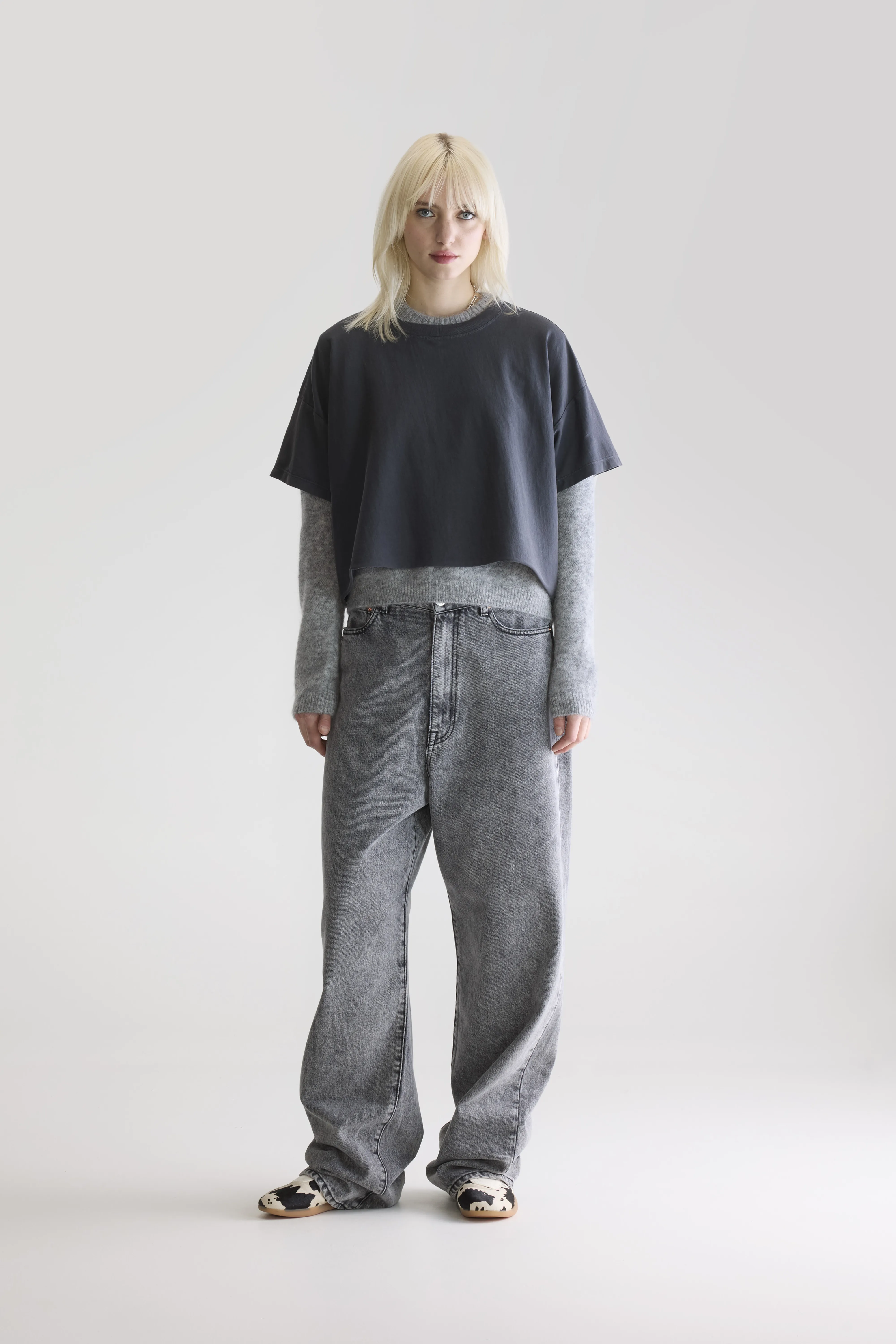 Farpy cropped t-shirt (252 / W / BLACK SAND) - Image 3