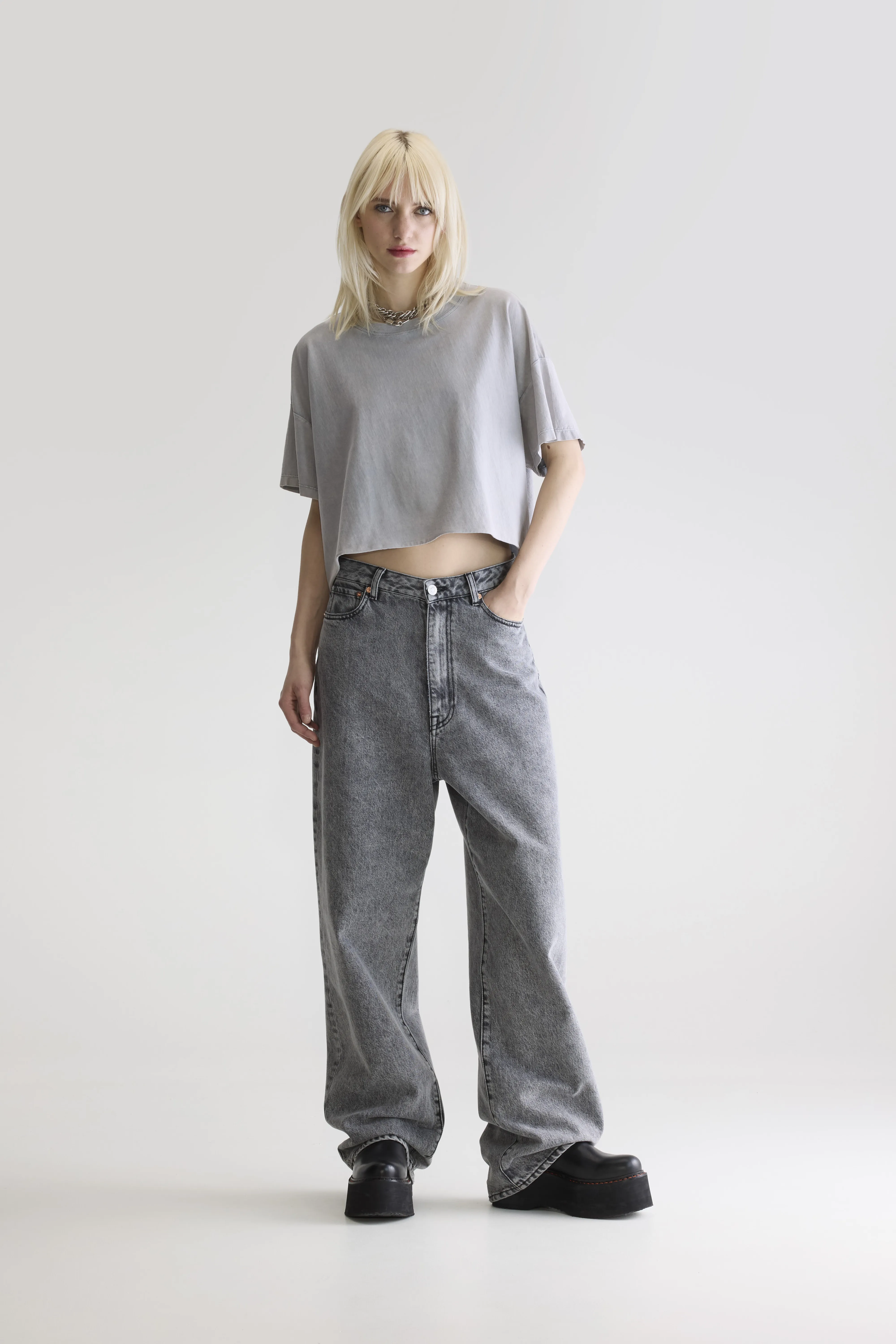Farpy cropped t-shirt (252 / W / GLOOMY) - Image 3