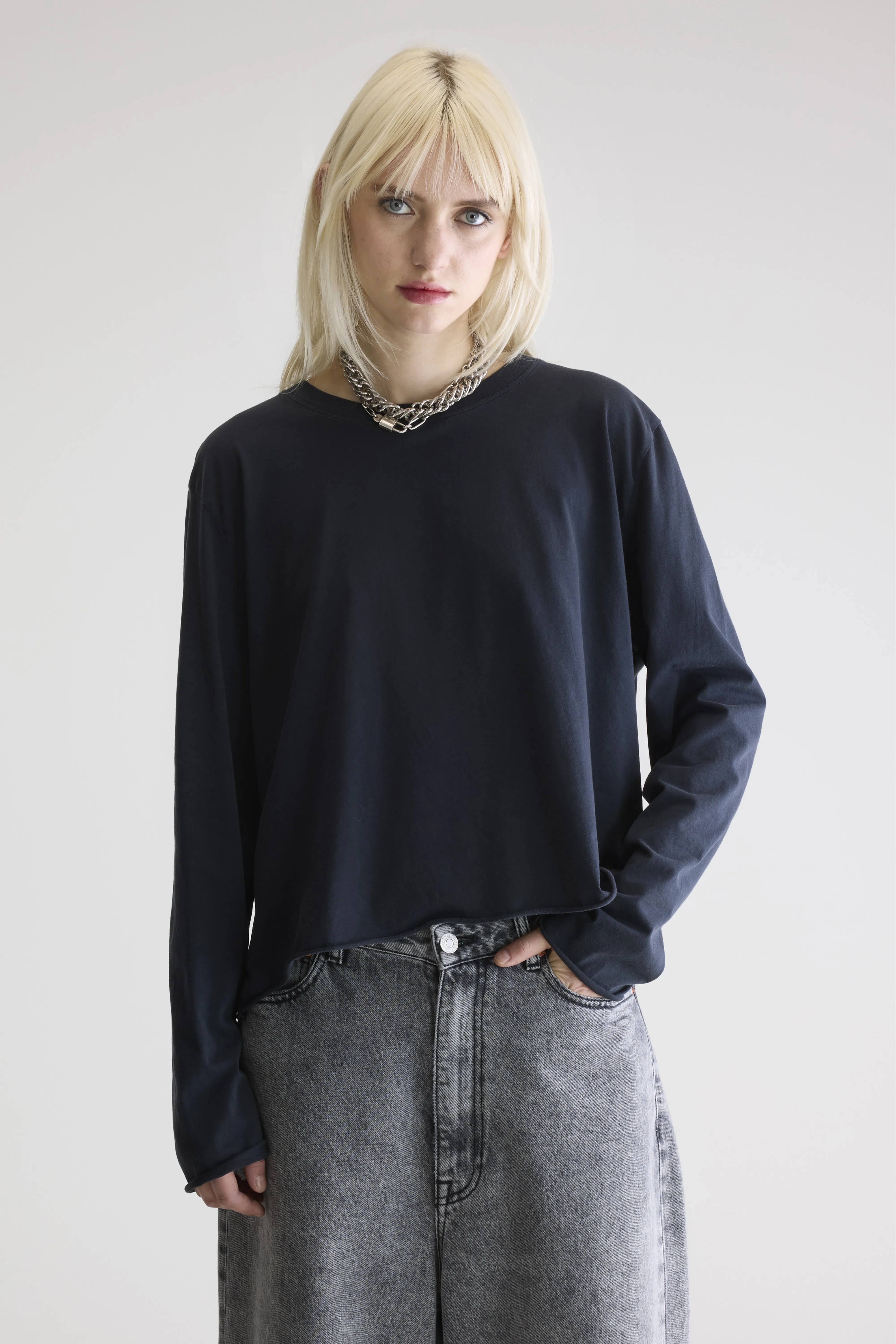 Fercy long-sleeve t-shirt (252 / W / BLACK BLUE) - Image 2