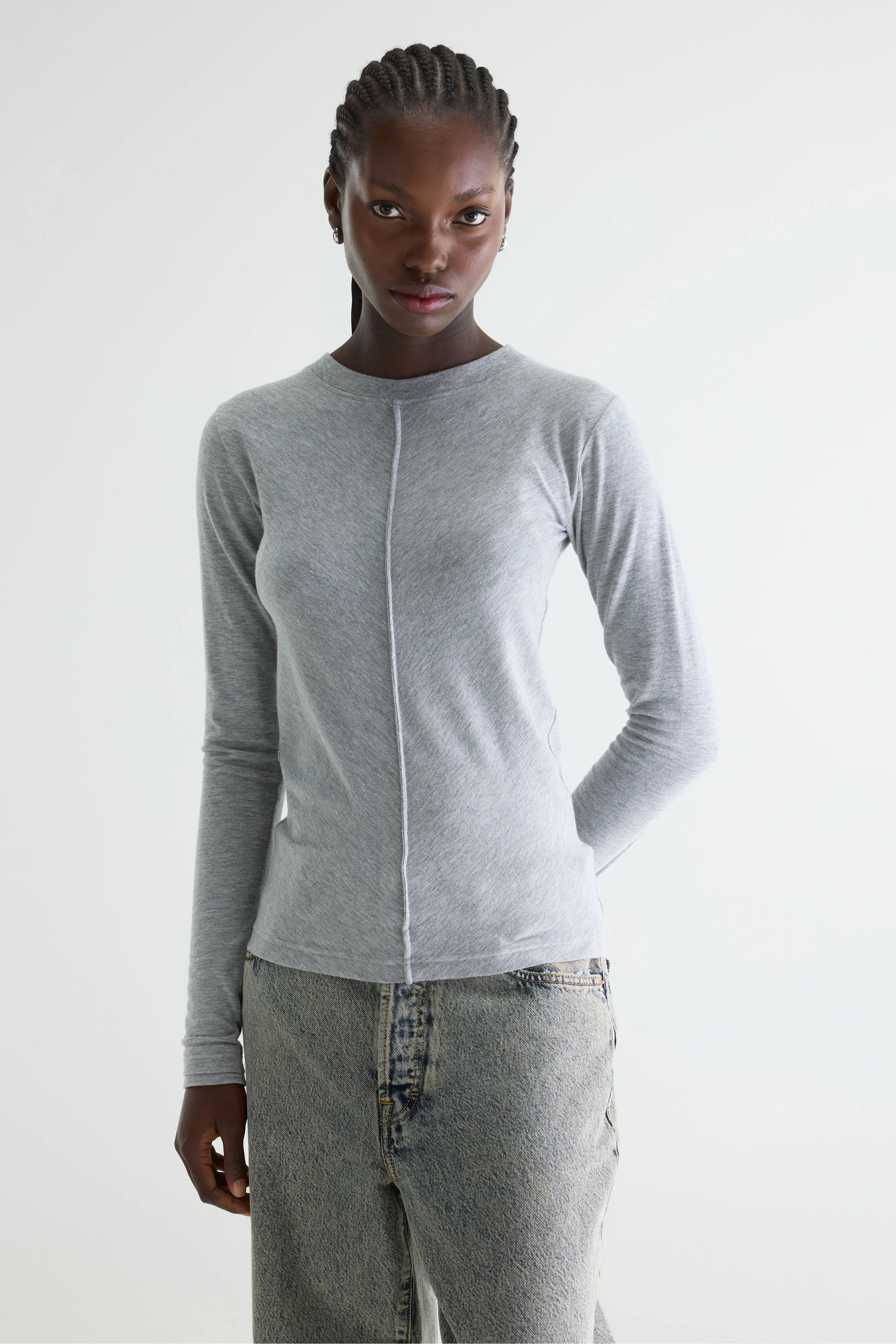 Mendy long-sleeve t-shirt (261 / W / H. GREY) - Image 2