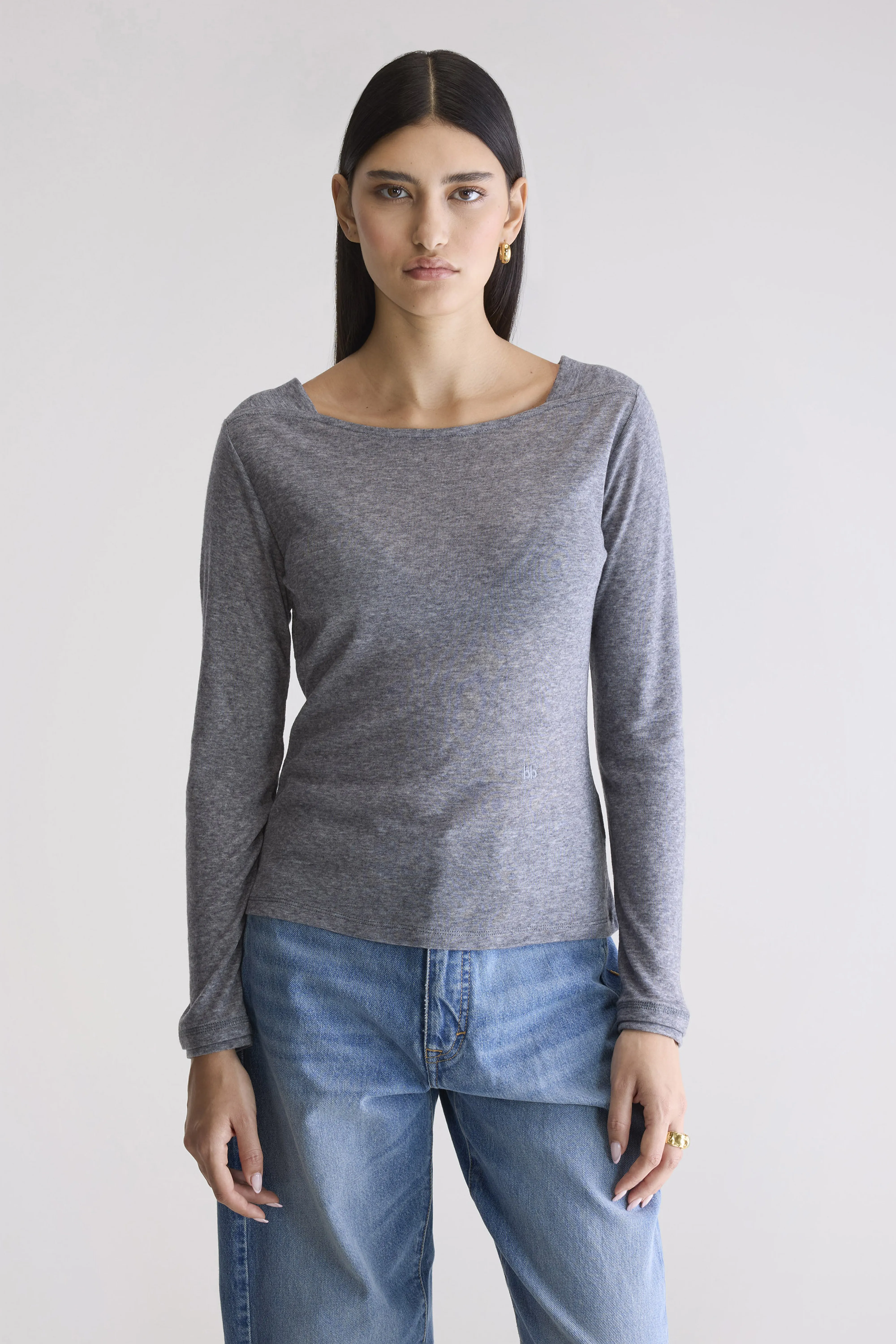 Veras fitted t-shirt (252 / W / H. GREY) - Image 2